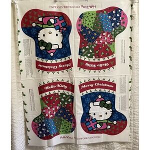 David Textiles Sanrio Hello Kitty Patchwork Holiday Stocking Material Panel VTG